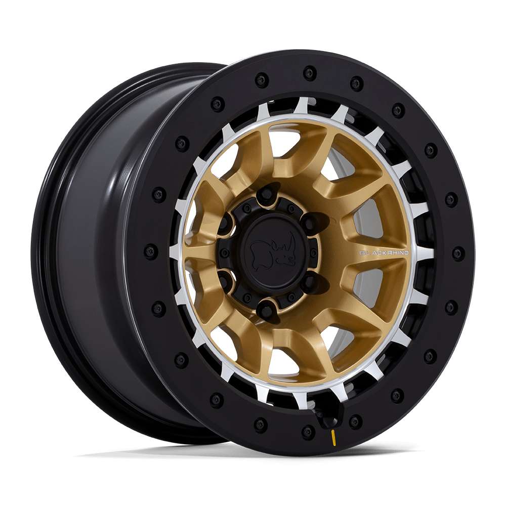 Black Rhino Hard Alloys Br016 Tusk 17X8.5 5X127 -10MM Matte Gold W/ Machined Ring