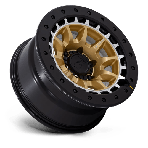 Black Rhino Hard Alloys Br016 Tusk 17X8.5 5X127 -10MM Matte Gold W/ Machined Ring