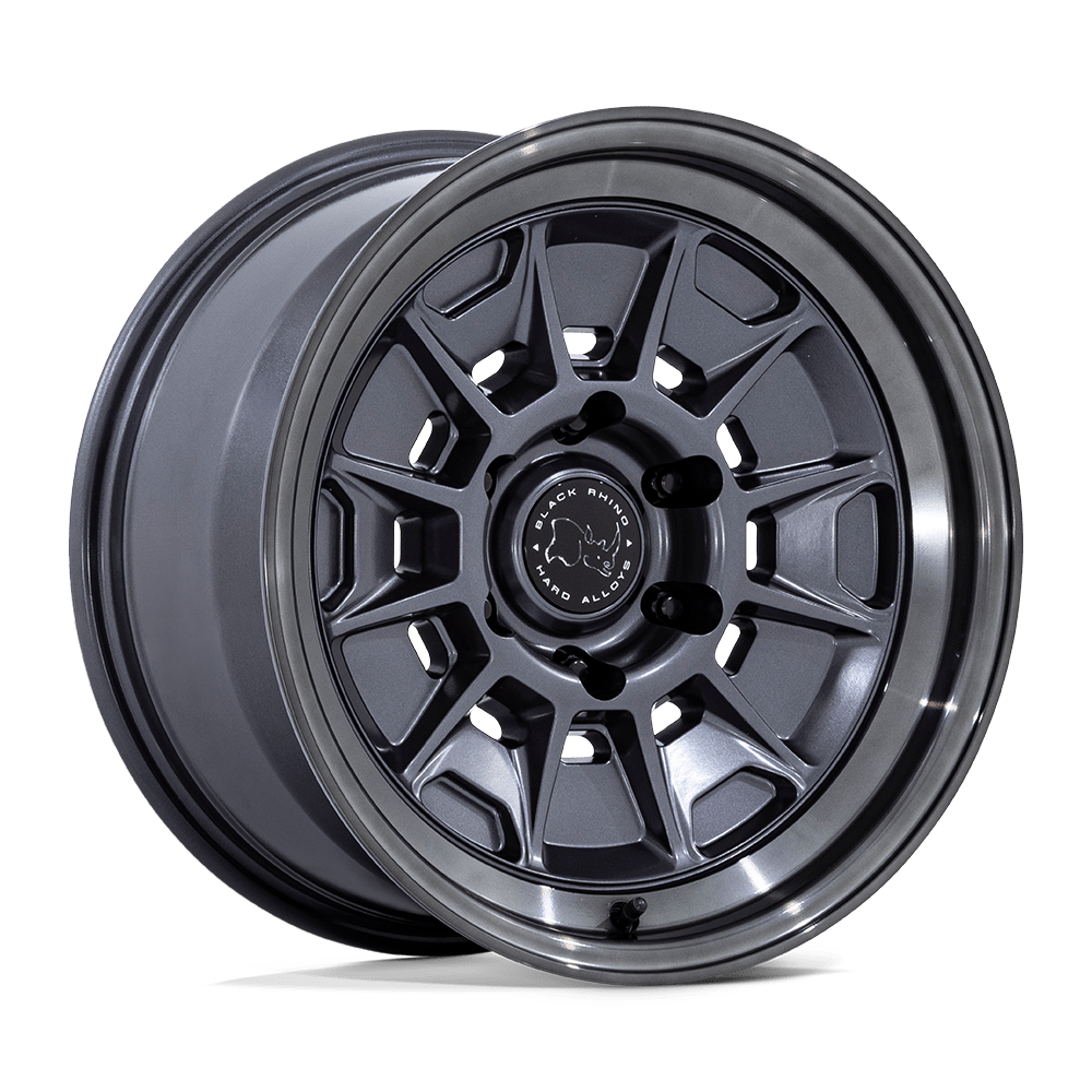 Black Rhino Hard Alloys Br021 Mondo 17X8.5 6X139.7 -10MM Matte Gunmetal W/ G-Gray Lip