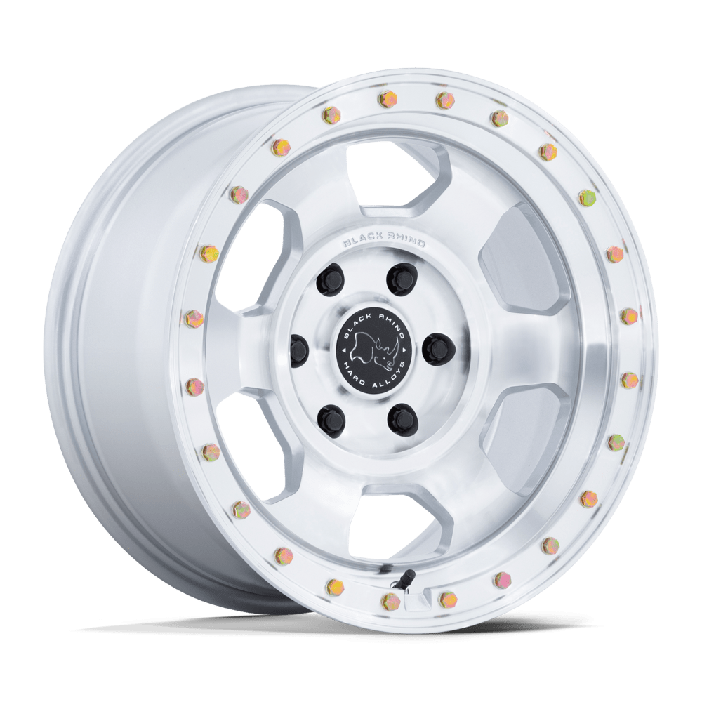 Black Rhino Hard Alloys Br029 Trooper 17X8.5 6X139.7 -10MM Gloss Silver W/ Machined Face