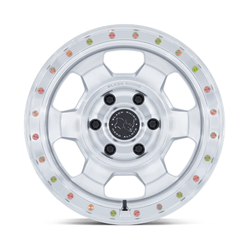 Black Rhino Hard Alloys Br029 Trooper 17X8.5 6X139.7 -10MM Gloss Silver W/ Machined Face