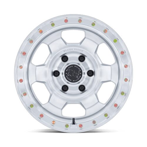 Black Rhino Hard Alloys Br029 Trooper 17X8.5 6X139.7 +25MM Gloss Silver W/ Machined Face