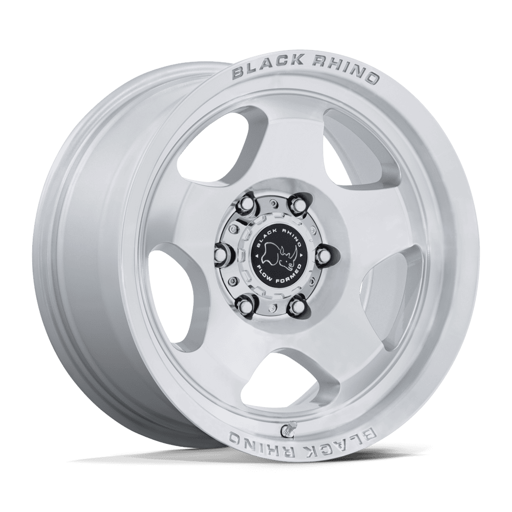 Black Rhino Hard Alloys Br031 Sol 17X8 6X135 +38MM Gloss Silver W/ Machined Face