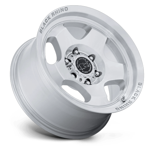 Black Rhino Hard Alloys Br031 Sol 17X8 6X114.3 +20MM Gloss Silver W/ Machined Face
