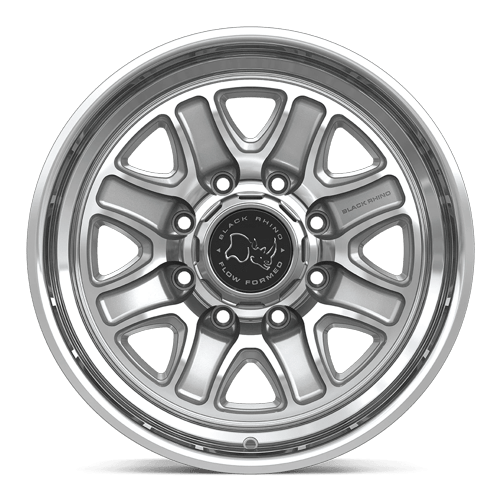 Black Rhino Hard Alloys Br032 Echo 18X9 8X180 +12MM Gloss Silver W/ Machined Face