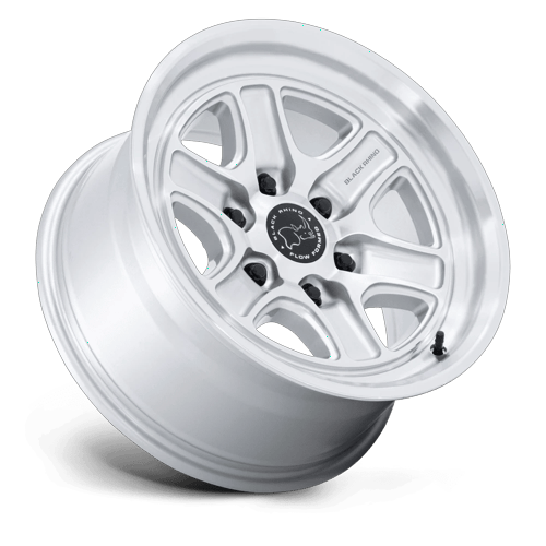 Black Rhino Hard Alloys Br032 Echo 17X8.5 6X139.7 +0MM Gloss Silver W/ Machined Face