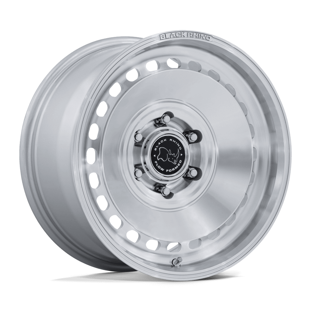 Black Rhino Hard Alloys Br036 Basin 17X8 6X139.7 +32MM Gloss Silver W/ Machined Face