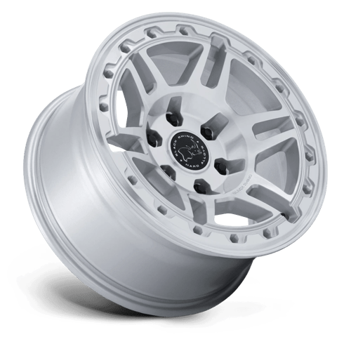 Black Rhino Hard Alloys Br039 Vanguard 17X8.5 6X139.7 +25MM Gloss Silver W/ Machined Face