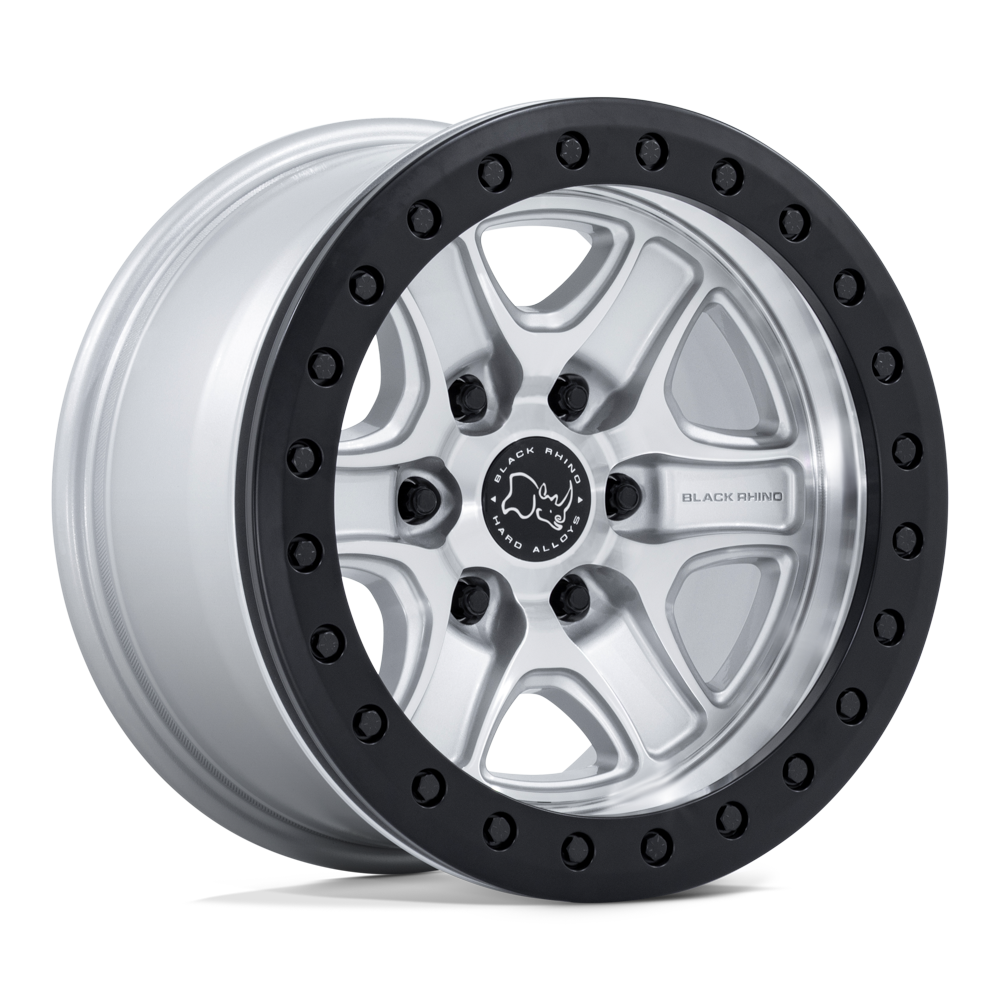 Black Rhino Hard Alloys Br200 Echo Trail Lock Beadlock 17X8.5 6X139.7 +0MM Hyper Silver W/ Machined Face