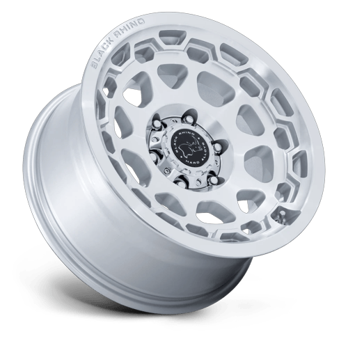 Black Rhino Hard Alloys Br026 Congo 17X8.5 6X139.7 +0MM Gloss Silver W/ Machined Face