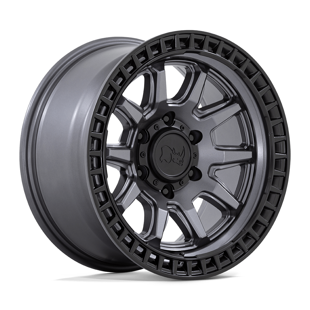 Black Rhino Hard Alloys Calico 20X9 5X127 +0MM Matte Gunmetal W/ M-Black Lip