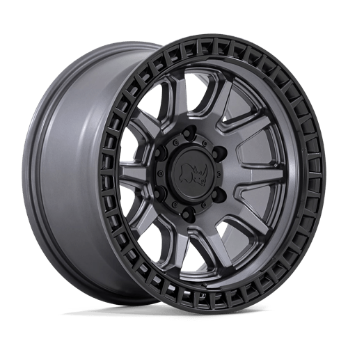 Black Rhino Hard Alloys Calico 17X8.5 5X120 +34MM Matte Gunmetal W/ M-Black Lip