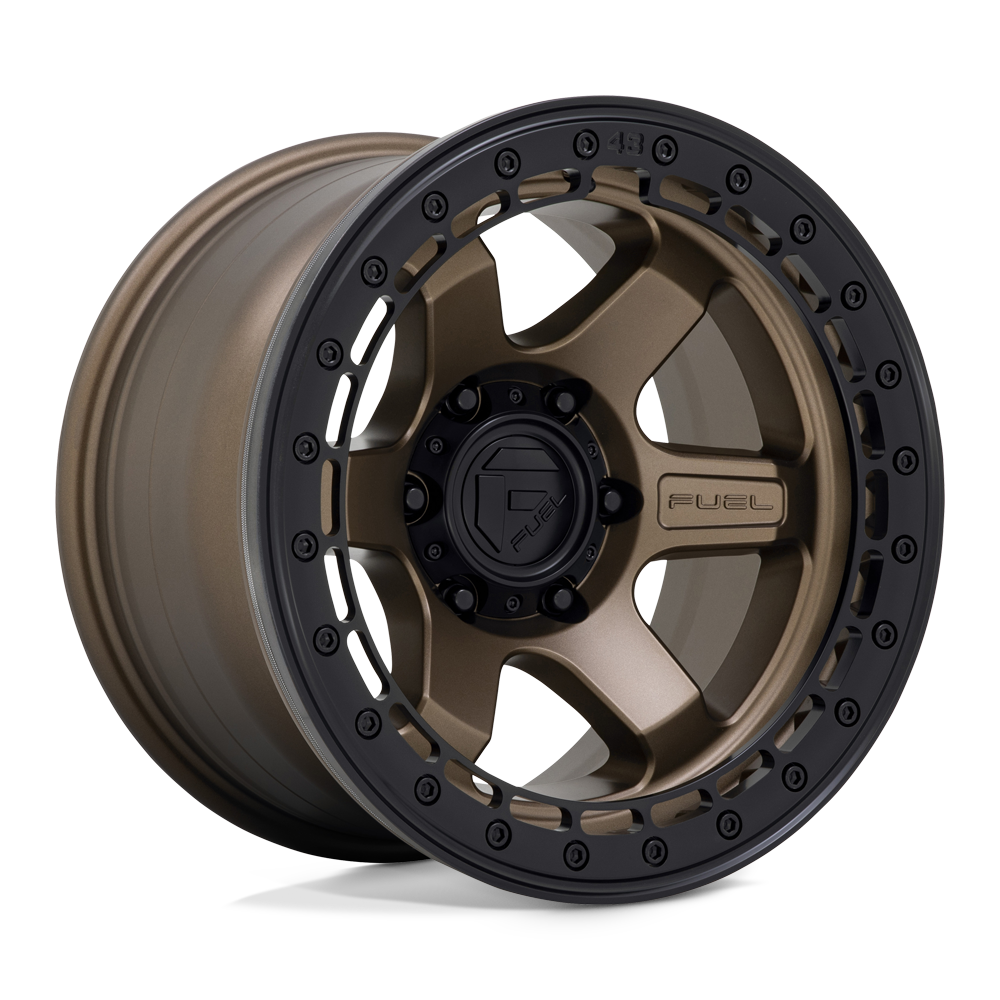 Fuel Off-Road Aluminum Wheels 17X8.5 Block Beadlock D124 Matte Bronze W/ Matte Black Ring