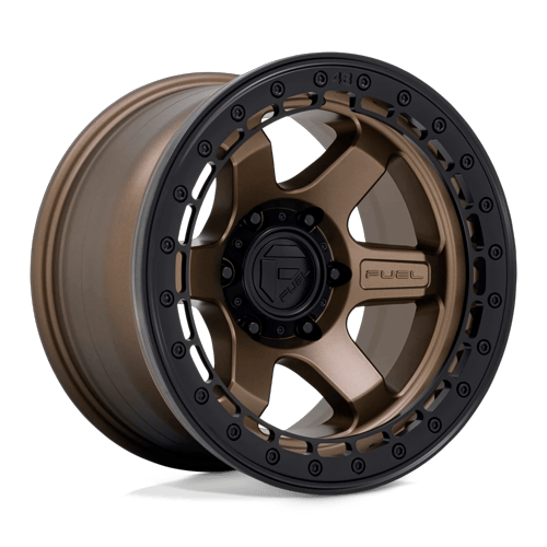 Fuel Off-Road Aluminum Wheels 17X8.5 Block Beadlock D124 Matte Bronze W/ Matte Black Ring