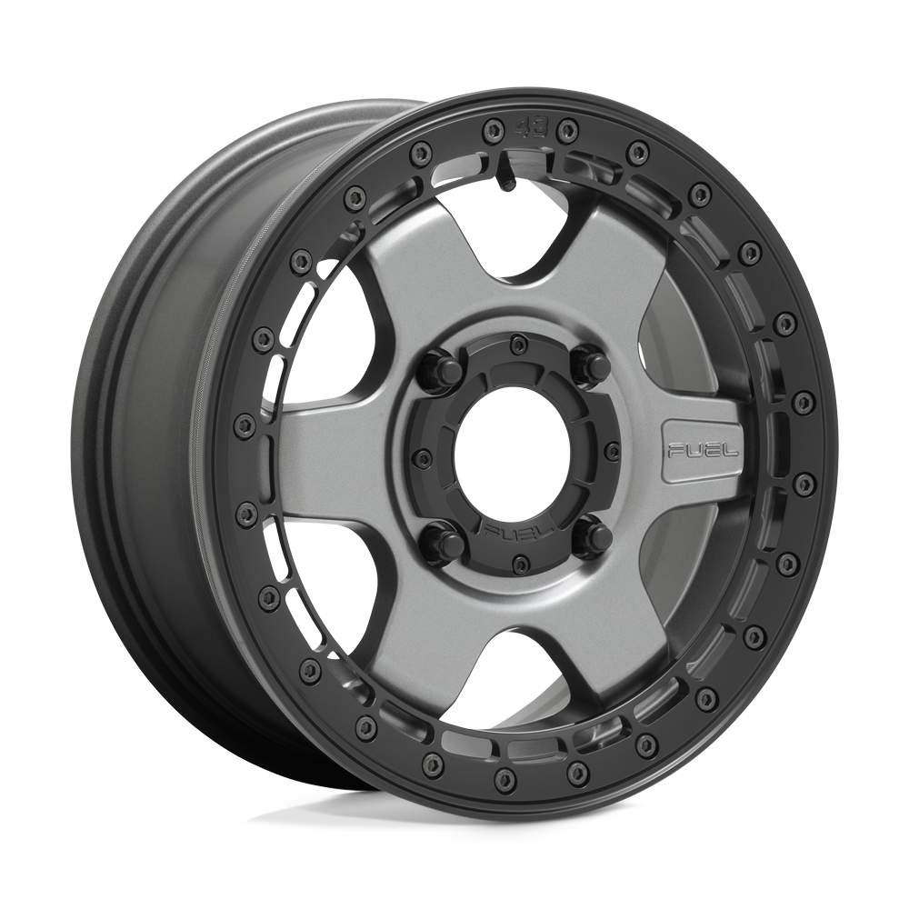 Fuel Off-Road D923 15X6 Matte Gunmetal W/ Black Ring 4x137 +38mm