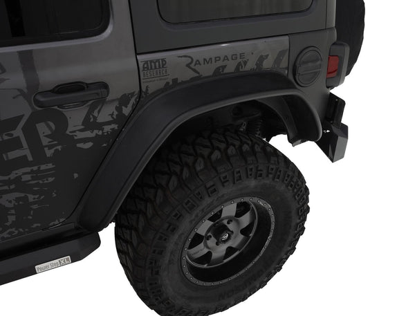 Bushwacker 2018+ Jeep Wrangler (JL) Unlimited Flat Style Flares 4pc - Black - 10923-07 for 2018-2026 Jeep Wrangler - front vi
