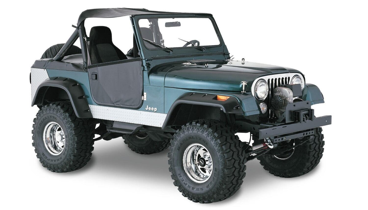 Bushwacker 59-83 Jeep CJ5 Cutout Style Flares 4pc - Black - 10910-07