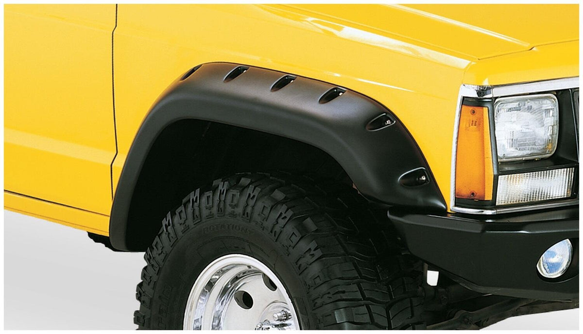 Bushwacker 84-01 Jeep Cherokee Cutout Style Flares 4pc Fits 2-Door Sport Utility Only - Black - 10912-07