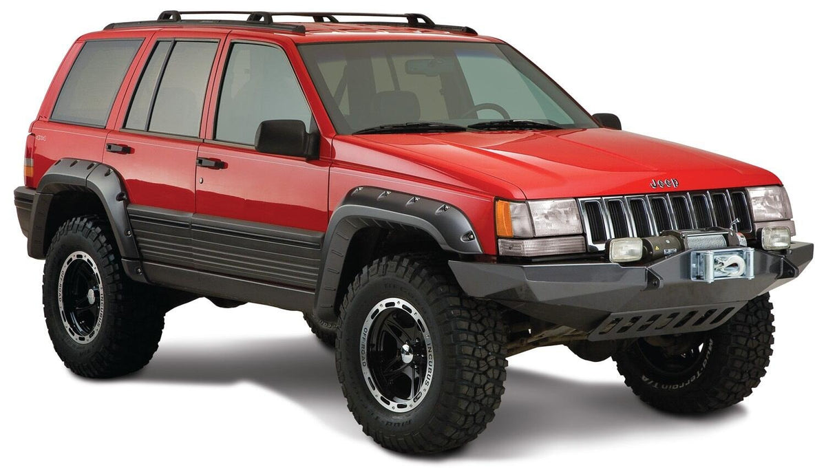 Bushwacker 93-98 Jeep Grand Cherokee Cutout Style Flares 4pc - Black - 10916-07