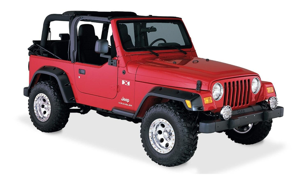 Bushwacker 97-06 Jeep TJ Pocket Style Flares 4pc - Black - 10917-07