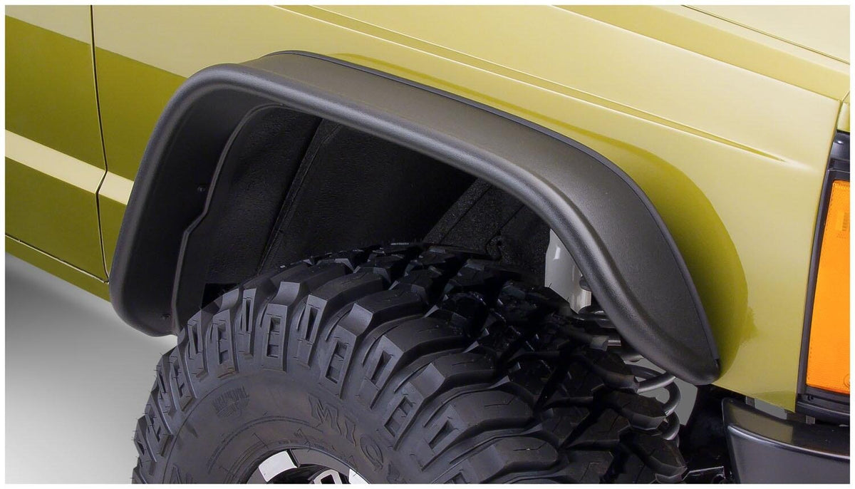 Bushwacker 84-01 Jeep Cherokee Flat Style Flares 4pc - Black - 10922-07