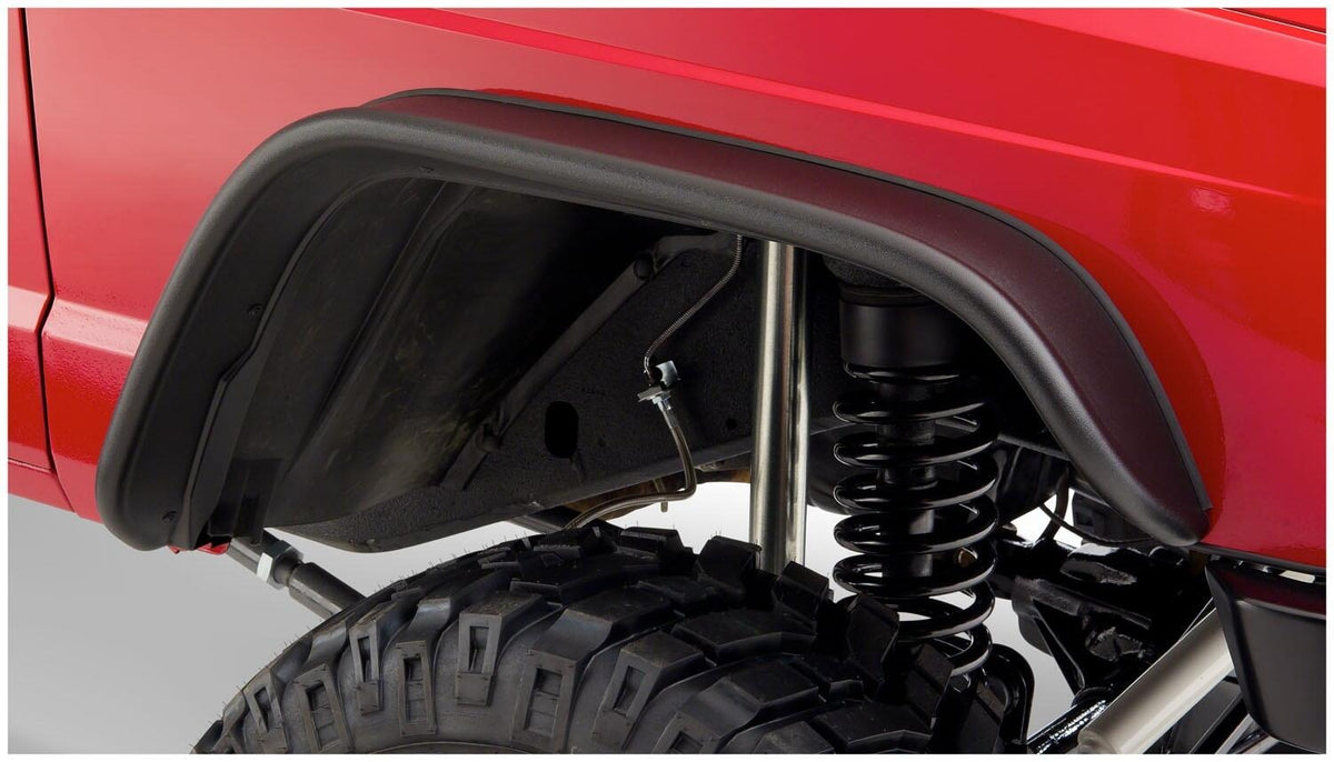 Bushwacker 84-01 Jeep Cherokee Flat Style Flares 4pc - Black - 10922-07