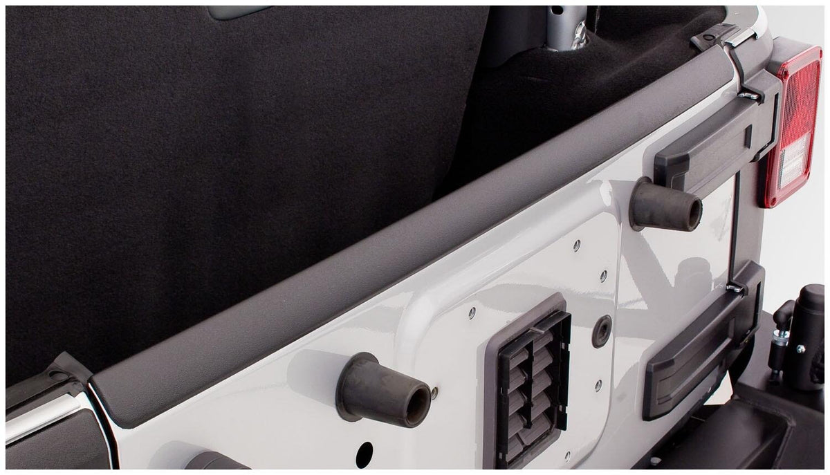 Bushwacker 07-18 Jeep Wrangler Trail Armor Hood and Tailgate Protector Excl Power Dome Hood - Black - 14013