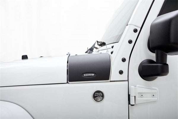 Bushwacker 07-18 Jeep Wrangler Trail Armor Cowl Cover - Black - 14015 for 2007-2018 Jeep Wrangler - front view