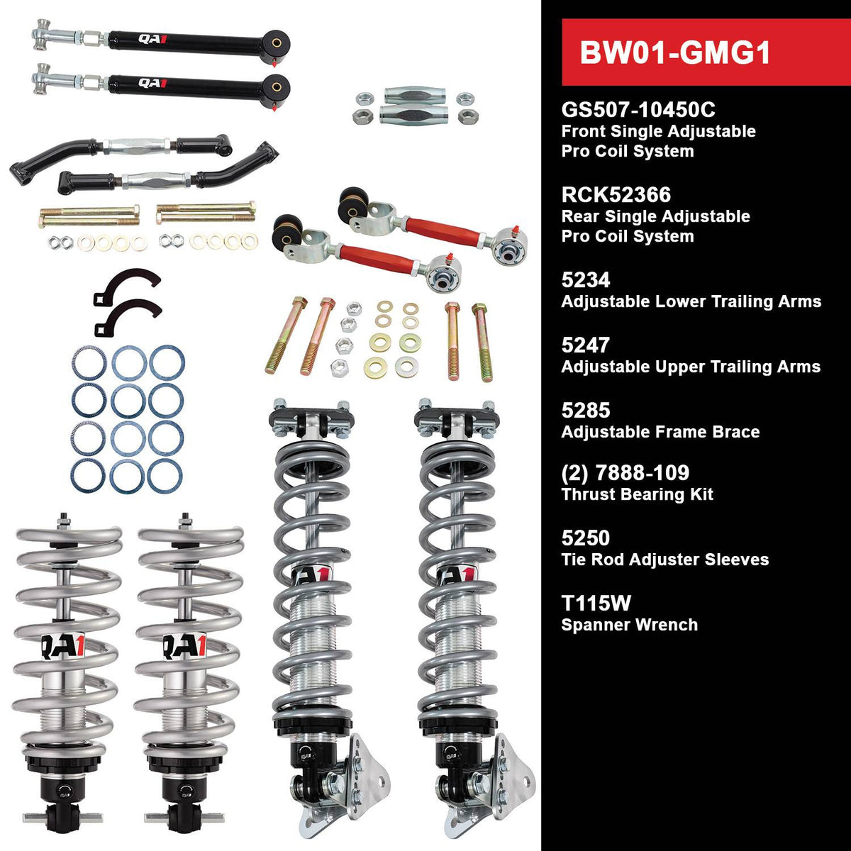 QA1 78-88 GM G-Body Level 1 Big Wheel Kit - BW01-GMG1
