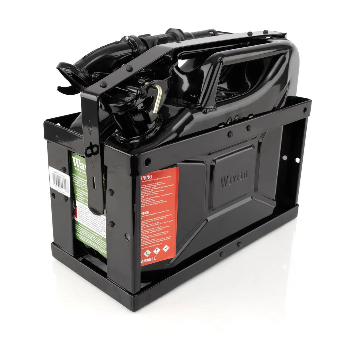 Wavian Black 10 litre steel jerry can 3024 — top view
