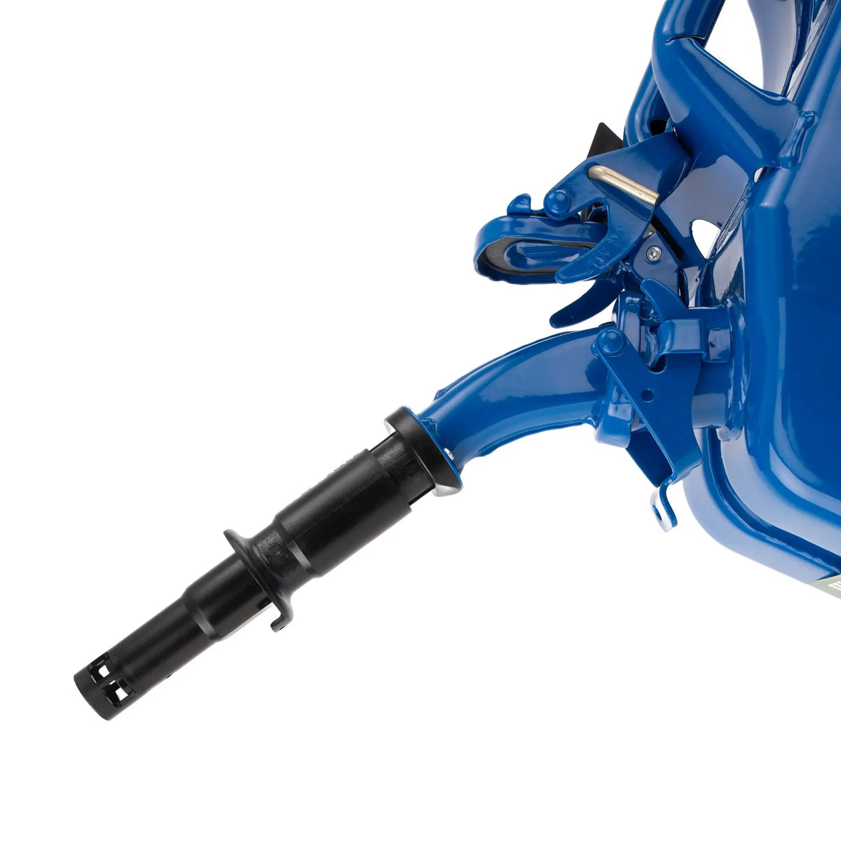 Wavian Blue 10 litre steel jerry can 3023 — nozzle detail