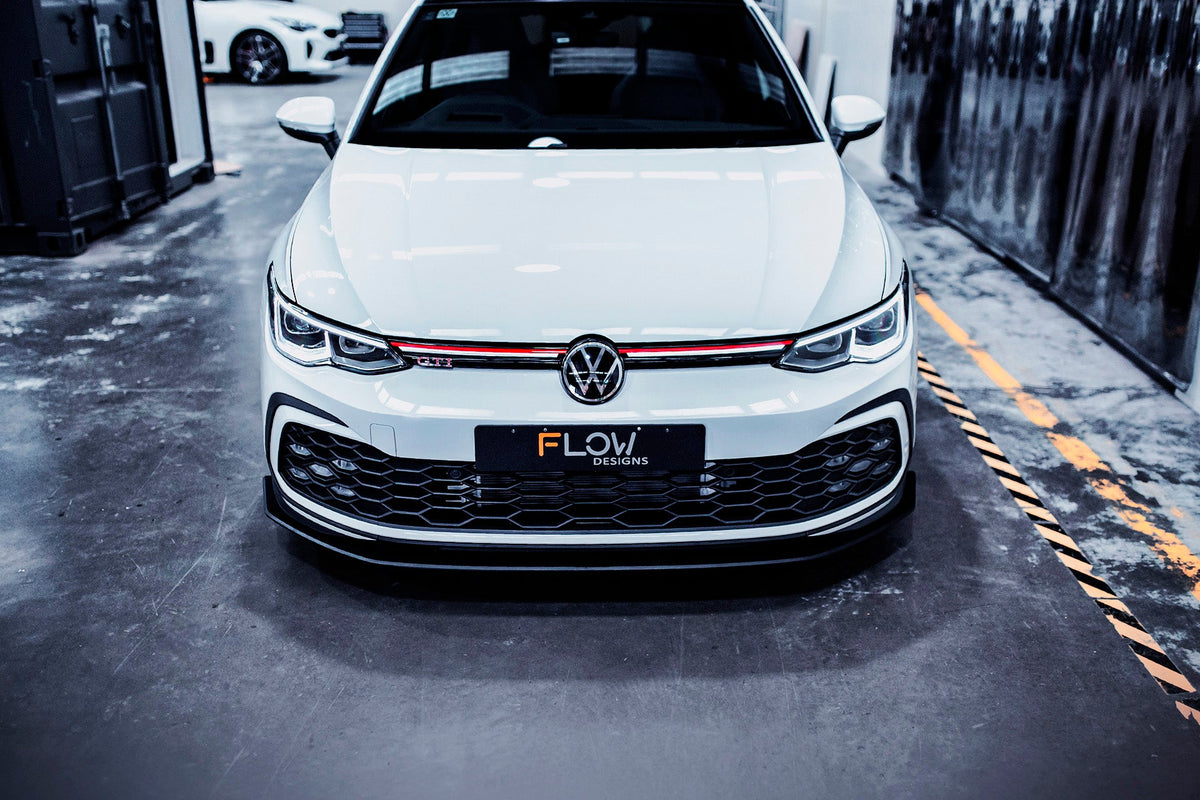 Flow Designs - MK8 Golf GTI Front Lip Splitter &amp; Bumper Reinforcement Plate