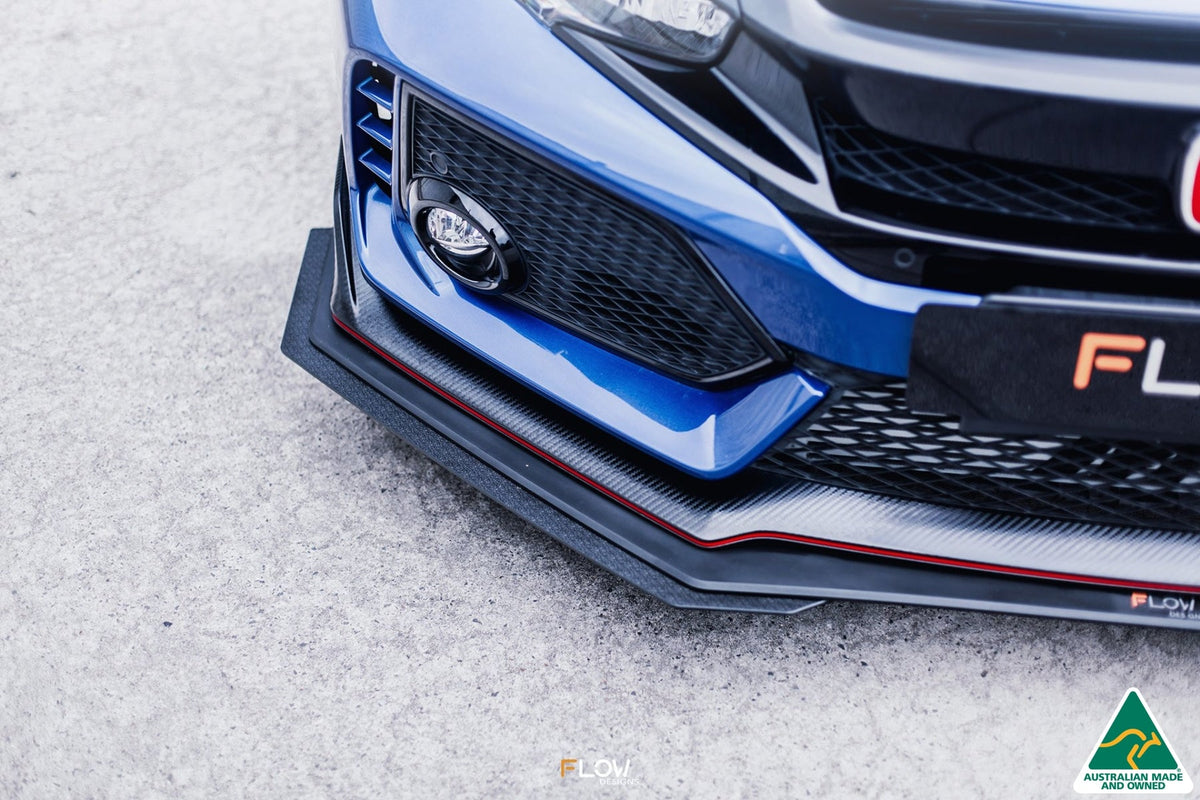 Flow Designs - FK8 Civic Type R Front Lip Splitter Extensions (Pair)