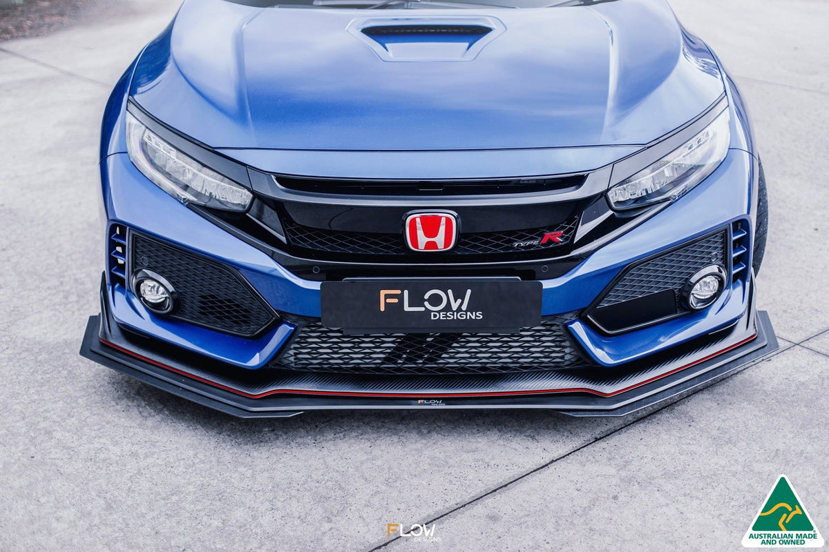 Flow Designs - FK8 Civic Type R Front Lip Splitter Extensions (Pair)