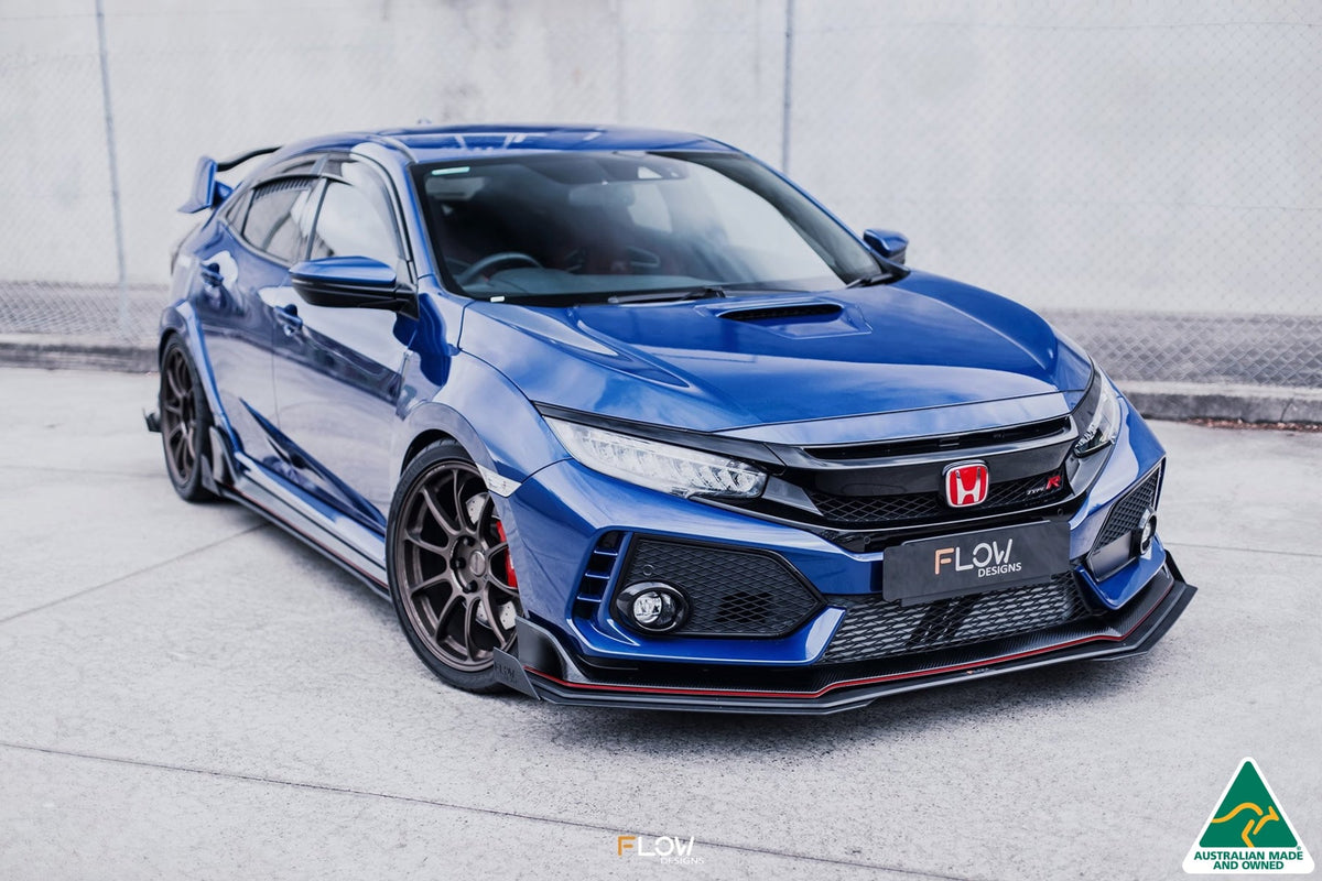 Flow Designs - FK8 Civic Type R Front Lip Splitter Extensions (Pair)