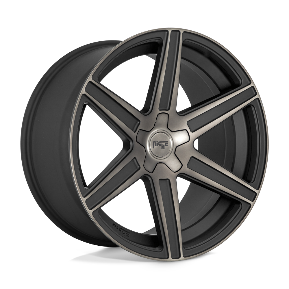 Niche 1PC M236 Carina 24X10 5X139.7 +25MM Matte Mach Double Dark Tint
