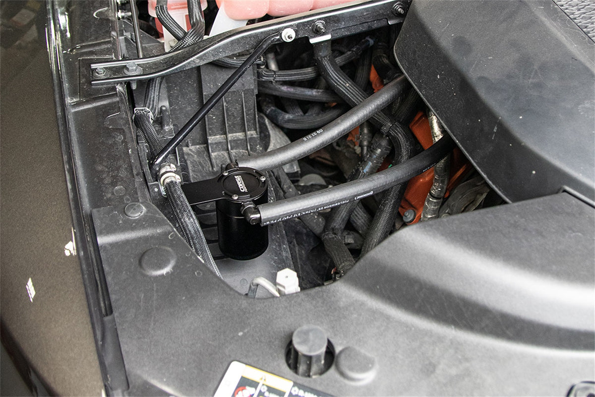 Corsa 21-22 Dodge Ram TRX Crew Cab Aluminum Oil Catch Can w/Mounting Bracket - CC0008
