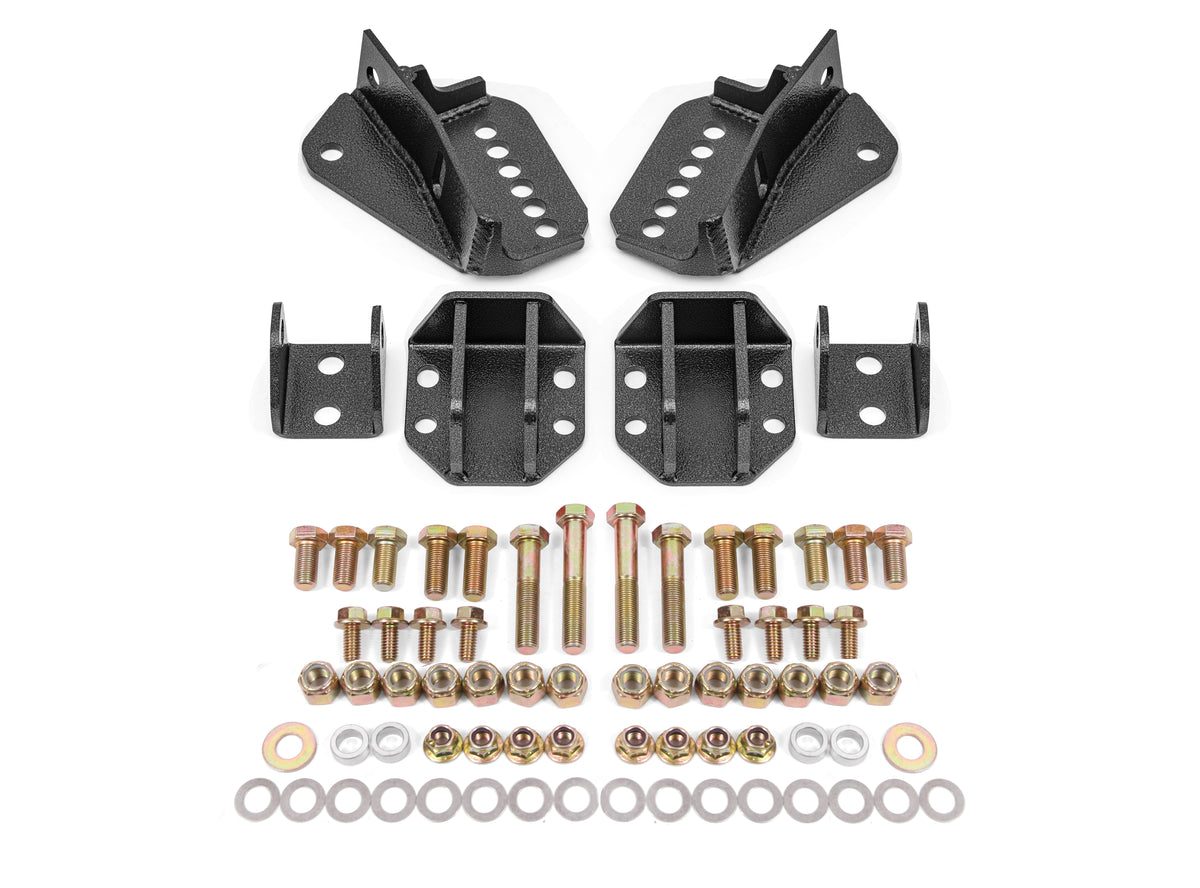 BMR 64-72 GM A-Body Coilover Conversion Kit Rear Adjust Shock Mt w/o CAB - Black Hammertone - CCK402H