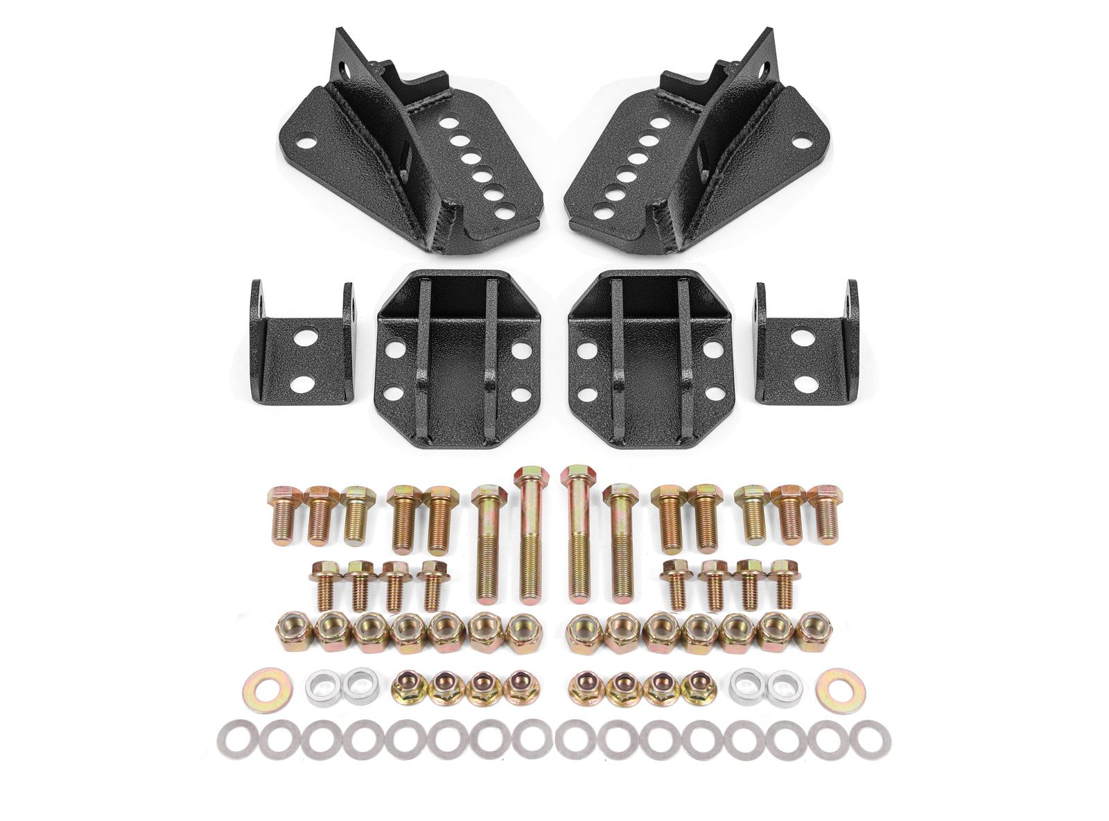 BMR 64-72 GM A-Body Coilover Conversion Kit Rear Adjust Shock Mt w/o CAB - Black Hammertone - CCK402H