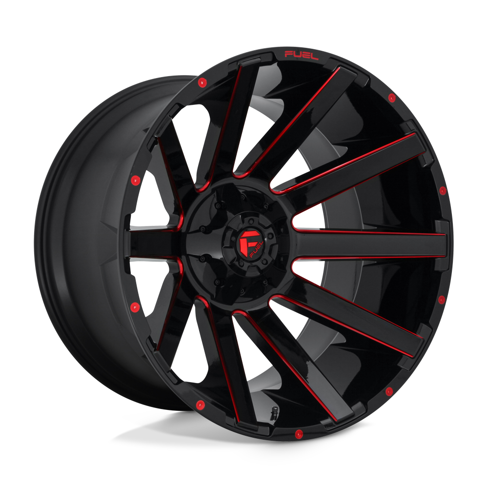 Fuel Off-Road D643 24X14 Gloss Black W/ Red Tint 8x180 -75mm