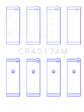 King Engine Bearings Opel 1.8/2.0 X18/20Xe (Size +0.25mm) Connecting Rod Bearing Set - CR4017AM0.25