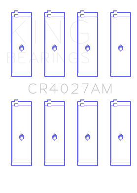 King Engine Bearings Toyota 3E (Size +0.50mm) Connecting Rod Bearing Set - CR4027AM0.5