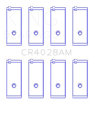 King Engine Bearings Toyota 3Y (Size +0.50mm) Connecting Rod Bearing Set - CR4028AM0.5