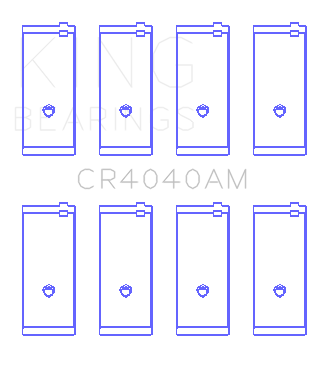 King Engine Bearings Ford Fiesta/Escort Tlb/Gud/J4B 1.0L 1.2L 1.3L (Size +0.75mm) Conrod Bearing Set - CR4040AM0.75
