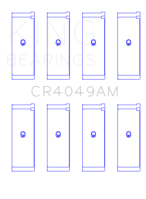 King Engine Bearings Mitsubishi 4G15/G15B/G4Dj (Size +1.0mm) Connecting Rod Bearing Set - CR4049AM1.0