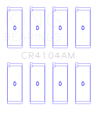 King Engine Bearings Audi Abb/Abm/Adp/Pp/Rn (Size +0.25mm) Connecting Rod Bearing Set - CR4104AM0.25
