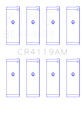 King Engine Bearings Mitsubishi 4G93/Sohc (Size +1.0mm) Connecting Rod Bearing Set - CR4119AM1.0