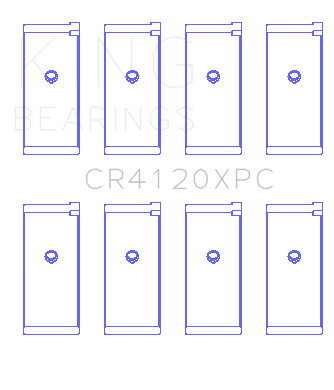 King 1992+ Mitsubishi 4G63/4G64 EVO I-IV (Size 0.5) Connecting Rod Bearing Set - CR4120XPC0.5
