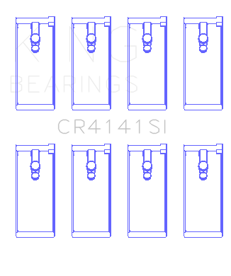 King Engine Bearings Isuzu 4Zb1/4Zd1/G130/G161/G201 (Size +0.25mm) Connecting Rod Bearing Set - CR4141SI0.25