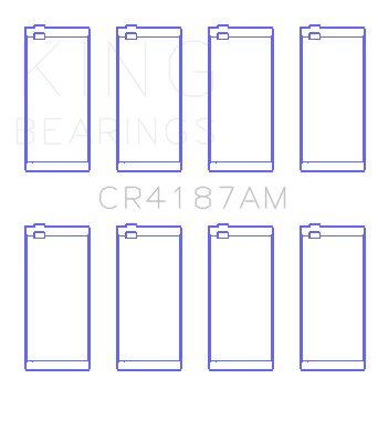 King Engine Bearings Toyota 2Lt/3L (Size +0.50mm) Connecting Rod Bearing Set - CR4187AM0.5